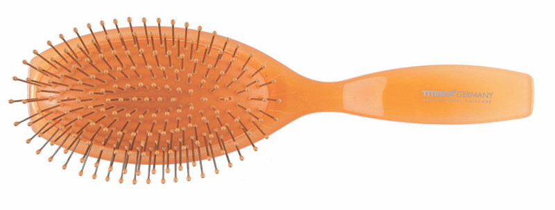Titania Щетка массаж. большая руч. гладкая, метал. зуб., 11-рядная