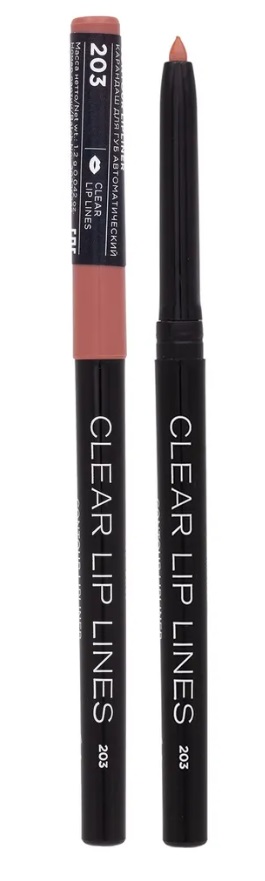 Parisa Карандаш для макияжа губ автоматический CLEAR LIP LINES (203 светло-коричневый), 1,2 гр.
