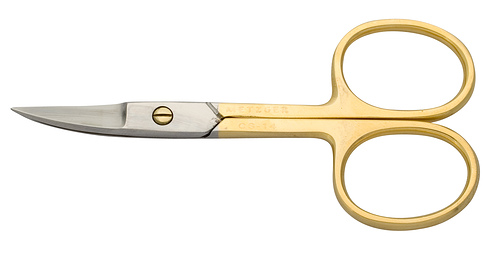 Metzger Ножницы ногтевые, изогнутые, позолоченные