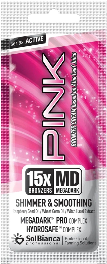 SolBianca Крем "Pink" с маслом малиновых косточек, зародышей пшеницы, 15-бронзаторами и шиммер эффектом 15 мл