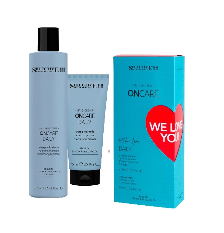 SELECTIVE ONCARE DAILY НАБОР We Love You (шампунь , 275 мл + Питательный крем для рук, 75 мл) 