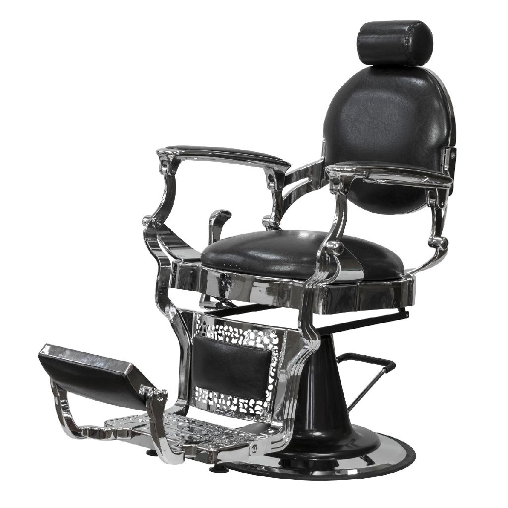 Кресло барбер РИЧАРД гидравлика, круг хром (каркас хром)