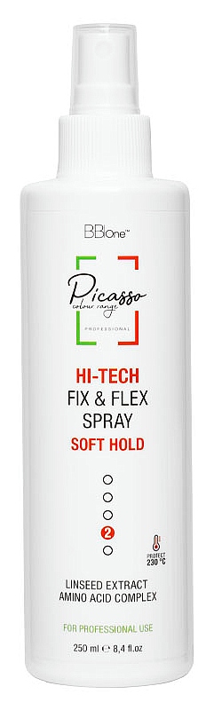 BB One Picasso HI-Tech Fix&Flex Spray Soft Hold Спрей для укладки легкой и подвижной фиксации 250 мл.