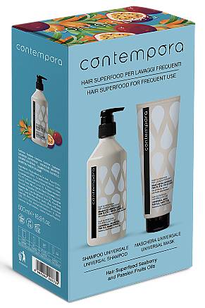 BAREX СОNTEMPORA Набор для ежедневного использования с маслом облепихи и маракуйи (шампунь универсальный 500мл + маска универсальная 350мл)