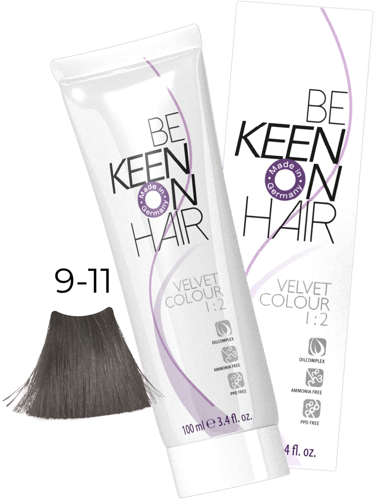 KEEN VELVET COLOUR 9.11 Светлый интенсивный пепельный блондин/ Hellblond, 100 мл, без аммиака