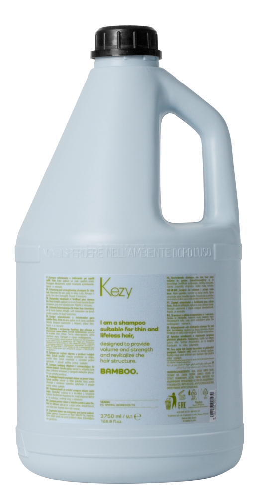Kezy I am BAMBOO Шампунь с экстрактом бамбука для объема и укрепления тонких волос, 3750 мл. 