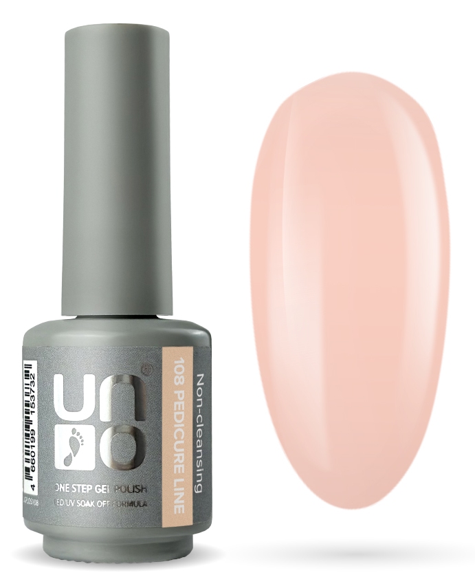 Гель-лак "UNO" Pedicure Line Однофазный № 108, цвет бежевый 8 г. 