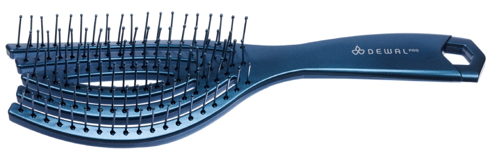 Dewal Щетка продувная New Flexi синяя, нейлон.штифты, антистатик, 6 рядов