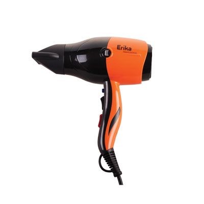 ERIKA Фен, 2200 Вт, чёрный с оранж., глянцевый