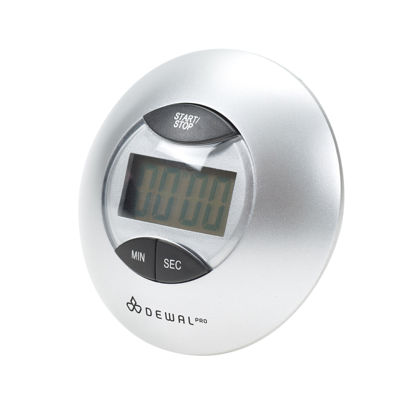 Dewal Таймер электронный, круглый, серебристый, 7,6х3,5 см. 