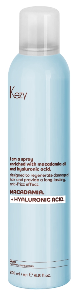 Kezy I am MACADAMIA + HYALURONIC ACID Спрей для восстановления волос 200 мл