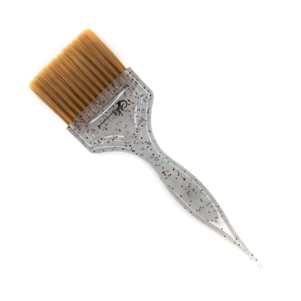 Gera Professional Кисть "Идеал" мини, светло-коричневая щетина, цвет полупрозрач. с золот. блестками