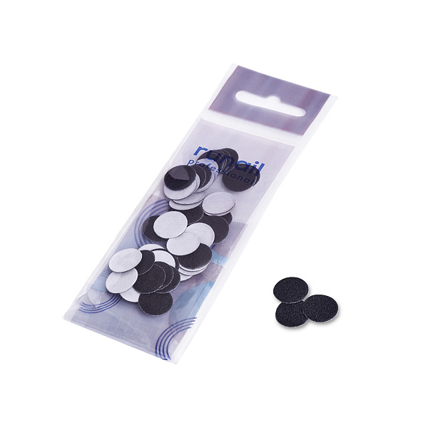 RuNail Сменные файлы для педикюрного диска S (15мм) 240 грит (50 шт), цв.черный