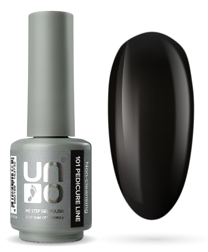 Гель-лак "UNO" Pedicure Line Однофазный № 101, цвет черный 8 г. 