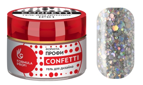 FP Гель для дизайна  "CONFETTI" №01, 4 гр.