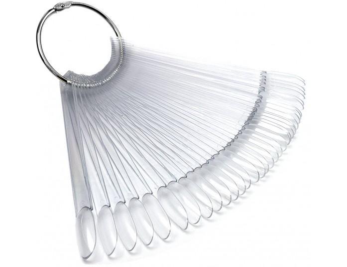 Палитра для лаков веер на кольце прозрачная форма овал, 50 ногтей