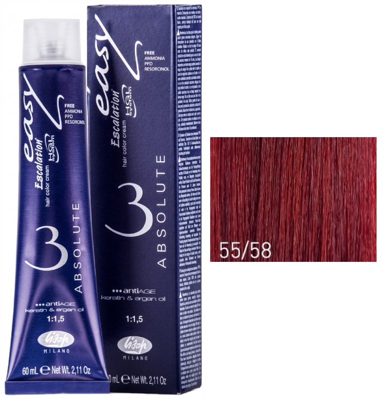 Lisap Absolute 55/58 глубокий светлый каштан красный рубин 60 мл