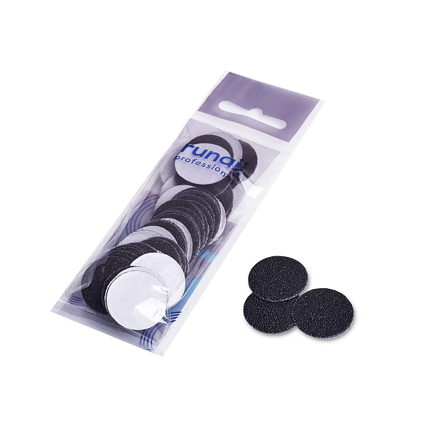 RuNail Сменные файлы для педикюрного диска L (25мм) 240 грит (50 шт), цв.черный