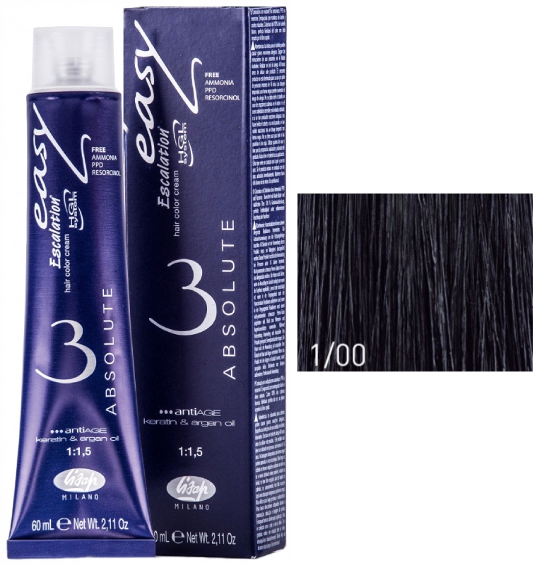 Lisap Absolute 1/00 интенсивный черный 60 мл