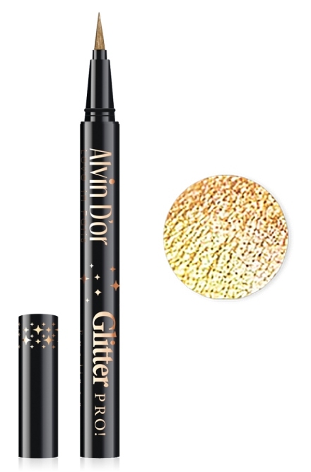 Alvin D'or Лайнер стойкий для век с глиттером Glitter PRO! (тон 01 золотой) 