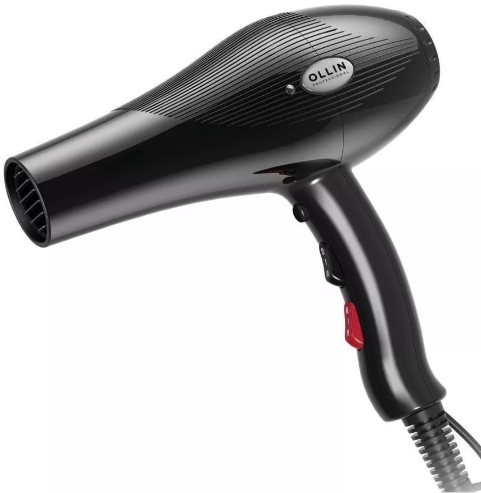 OLLIN Фен OL-7200 черный, 2 насадки, 2300-2600W