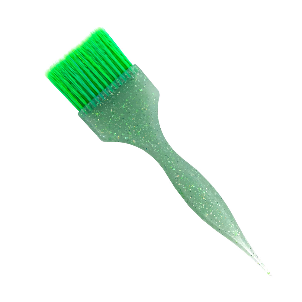 Gera Professional Кисть "Идеал", зеленая щетина, цвет светло-зеленый с блестками
