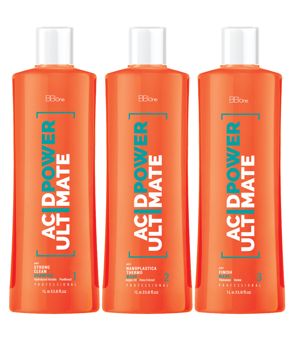 BB One Acid Power Ultimate Набор (шампунь 500 мл + реконструктор 1000 мл + маска 500 мл)