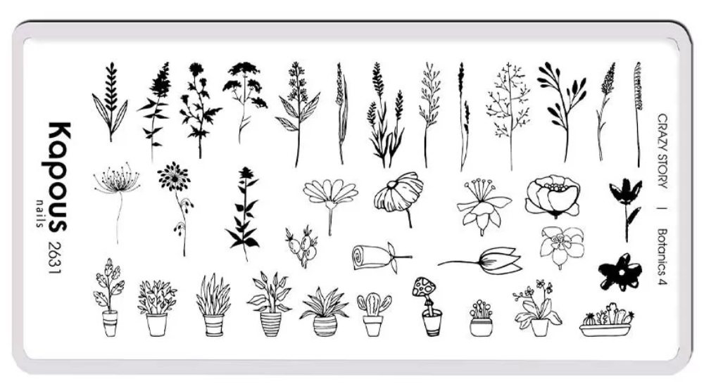 Kapous Nails Пластина для стемпинга "Crazy story" Botanics 4