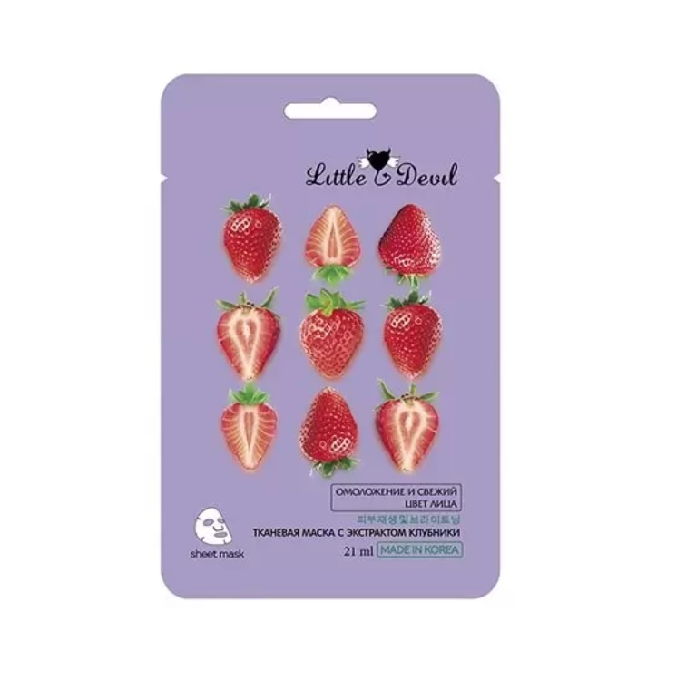4SKIN Маска для лица "Little Devil" тонизирующая маска с экстрактом клубники 21 г. 