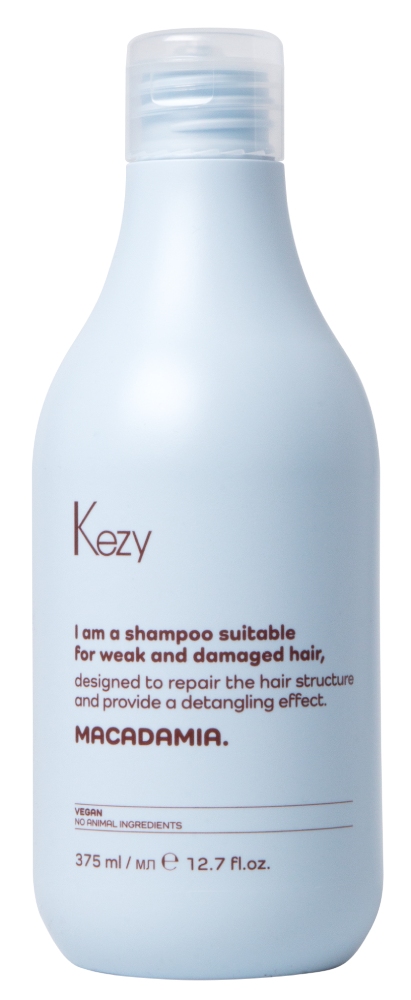 Kezy I am MACADAMIA Шампунь с маслом макадамии для слабых и поврежденных волос, 375 мл.