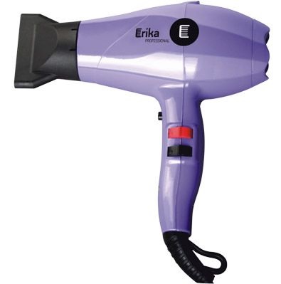 ERIKA Фен, 2000 Вт, цвет фиолетовый, ION технология + диффузор, 2 насадки