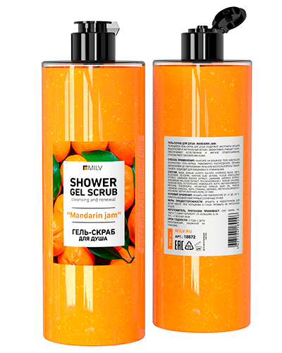 MILV Гель-скраб для душа "MANDARIN JAM". 700 мл