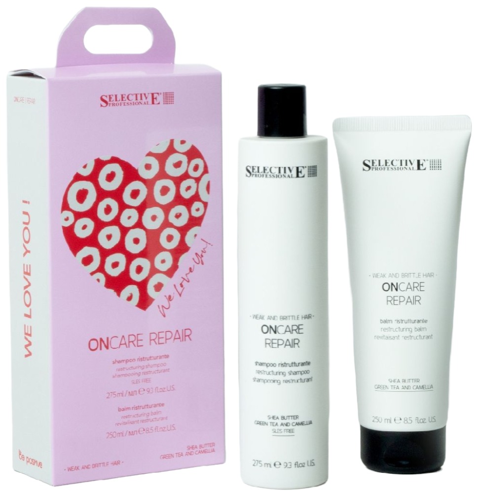 SELECTIVE ONCARE REPAIR Набор We Love You (Реструктурирующий шампунь, 275 мл+Кондиционер 250 мл) 