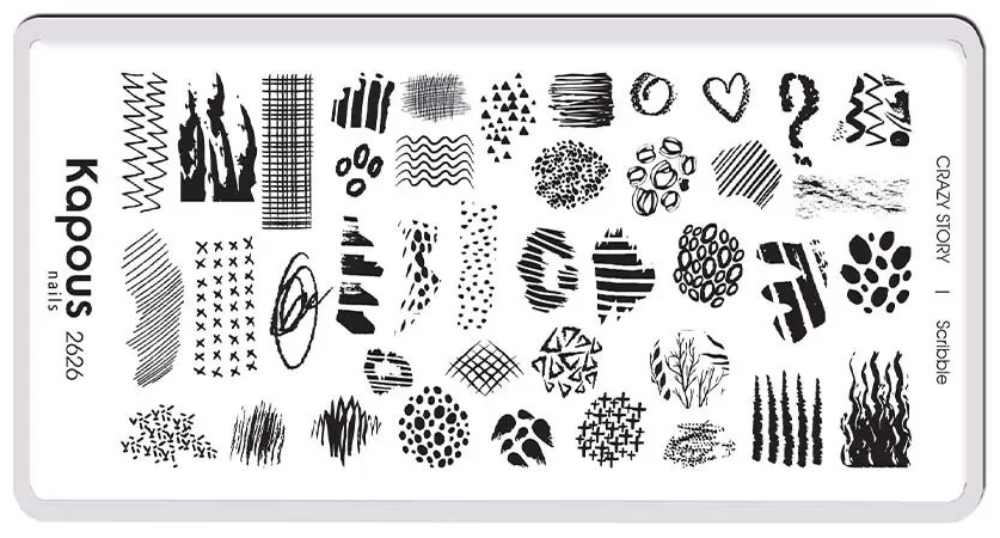 Kapous Nails Пластина для стемпинга "Crazy story" Scribble