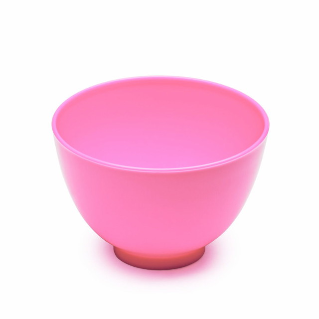 Мисочка косметологическая пластиковая (мягкая) для масок (диаметр 10,5 см, высота 7 см) розовая