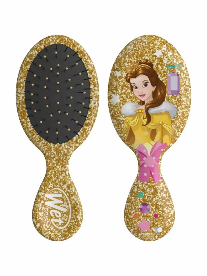 WET BRUSH MINI DETANGLER DISNEY GLITTER BALL BELLE Щетка для спутанных волос Дисней (Бэлль)