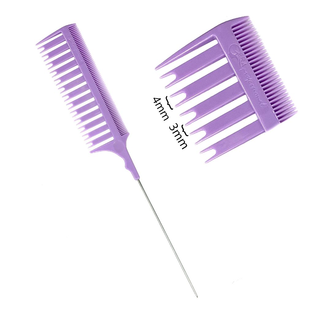 Gera Professional Расческа "Революция" R-1 для мелир. крупных прядей, с мет. хвост., цвет фиолетовый