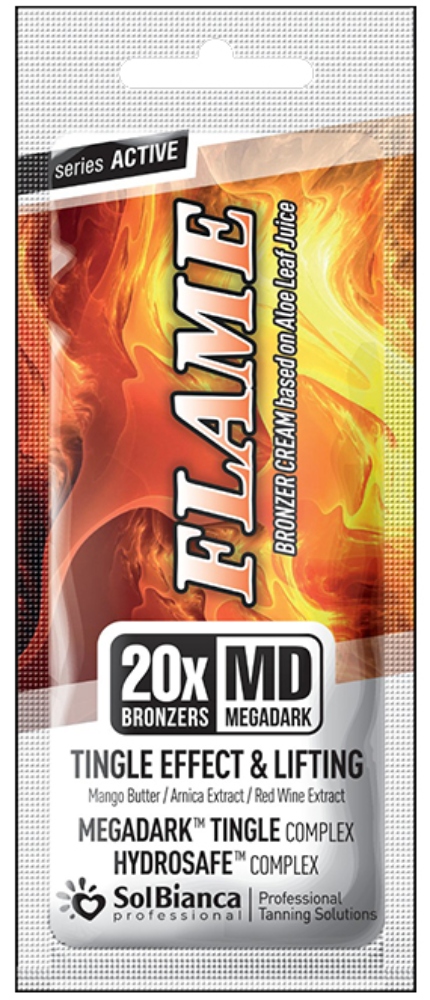 SolBianca Крем "Flame" с маслом манго, экстр. арники, красного вина, 20-бронзаторами и Tingle эффектом 15 мл