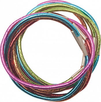 Резинки Dewal больш. тонкие цветные, блестящие, 10шт/уп