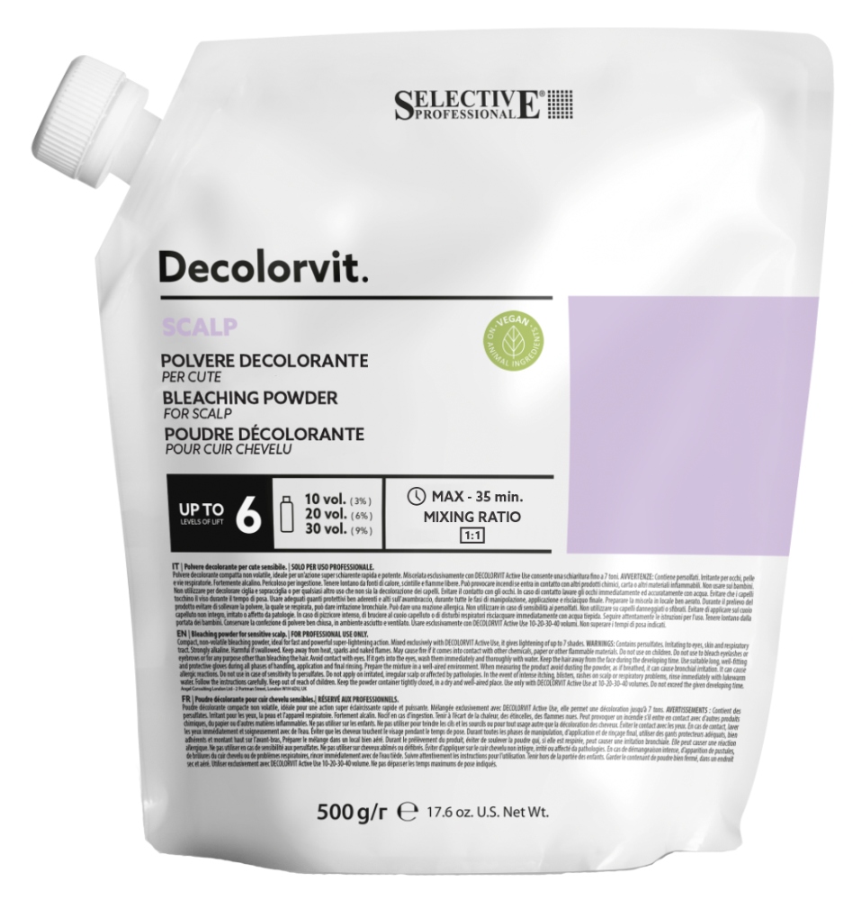 SELECTIVE DECOLOR VIT SCALP - средство для прикорневого обесцвечивания 500гр.