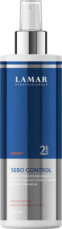 LAMAR Тоник себорегулирующий против черных точек с цинком и ниацинамидом SEBO CONTROL, 400 мл