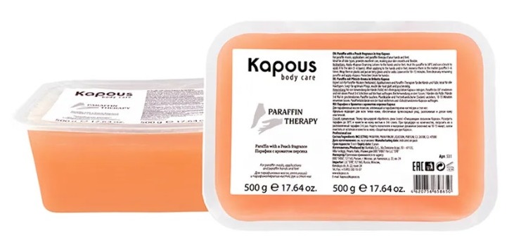 Kapous Body Care Парафин с ароматом персика в брикете, 2*500 гр.