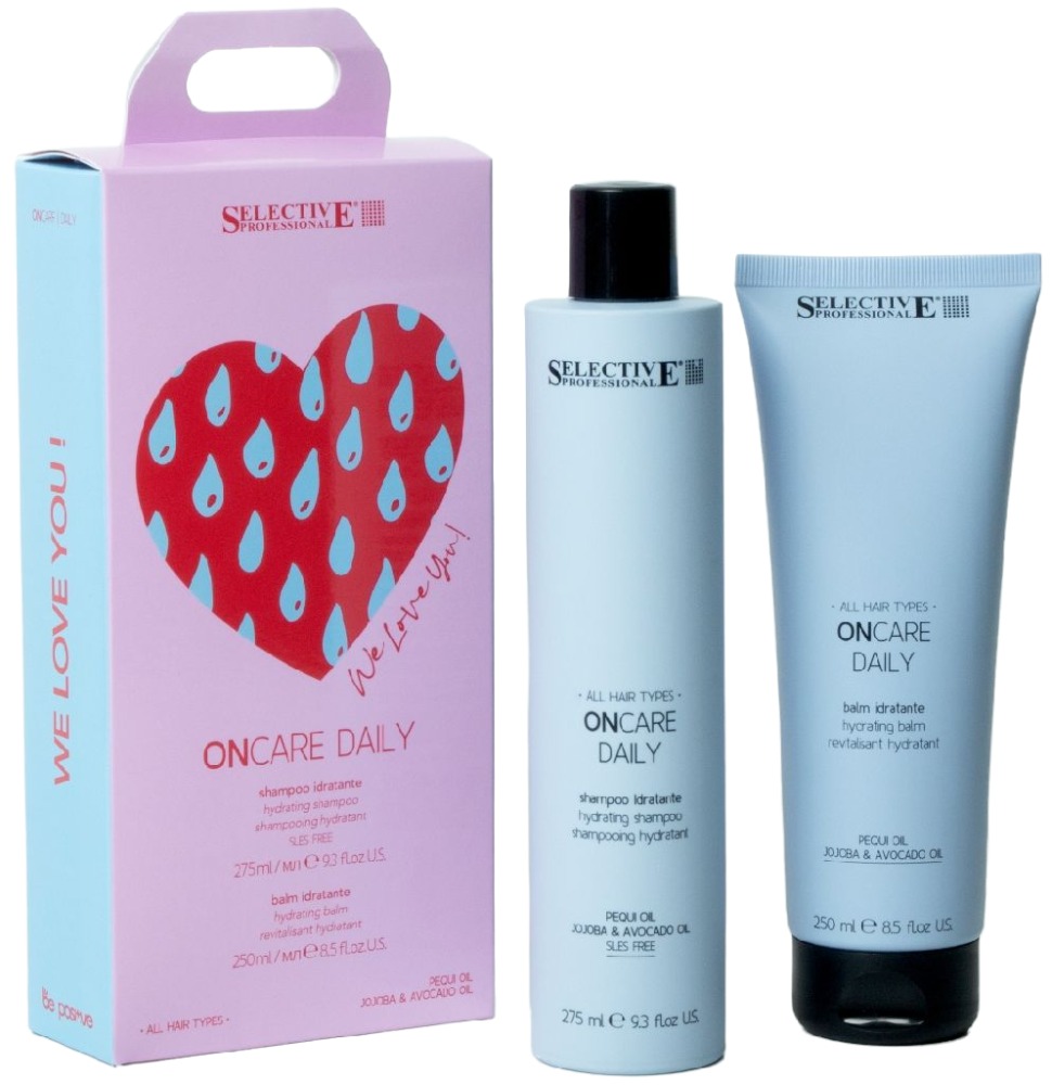 SELECTIVE ONCARE DAILY НАБОР We love You (Увлажняющий шампунь 275 мл + кондиционер 250 мл) 