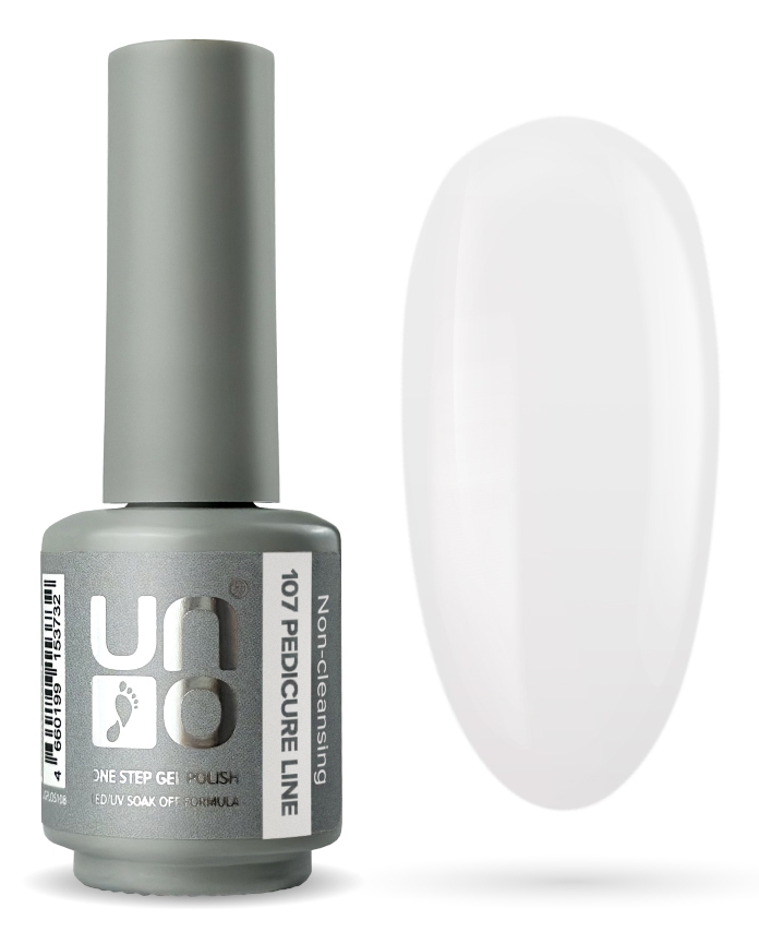 Гель-лак "UNO" Pedicure Line Однофазный № 107, цвет белый 8 г. 