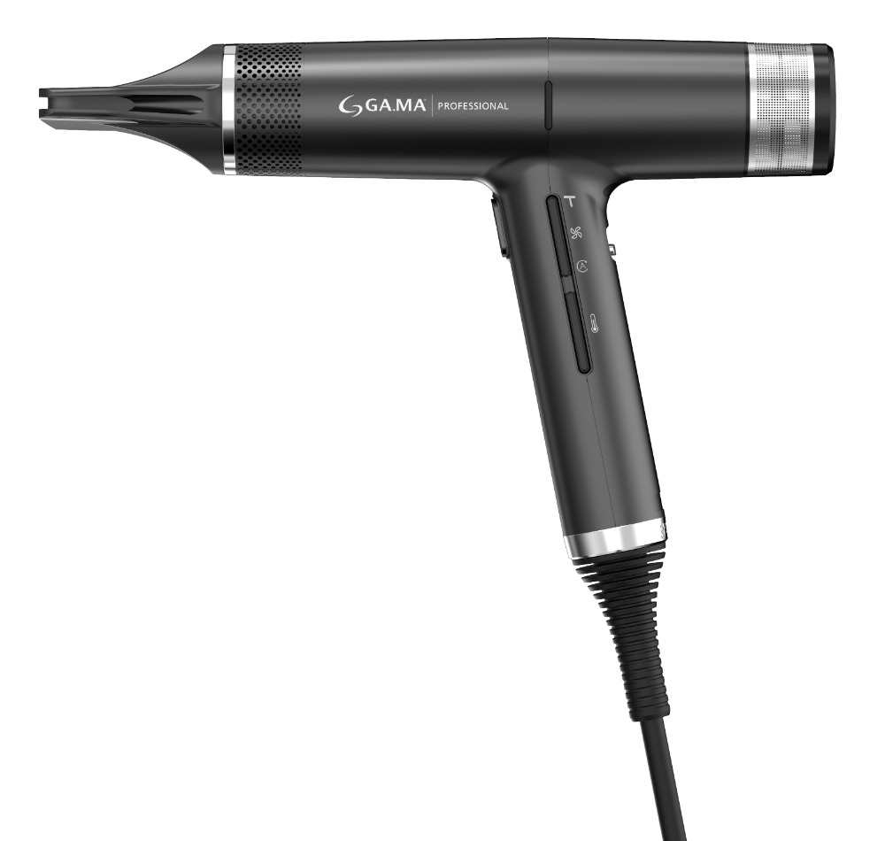 GA.MA Электрофен IQ2 PERFETTO цвет черный, 3 насадки+диффузор, автоочистка, 1600 Вт., вес 294 гр.