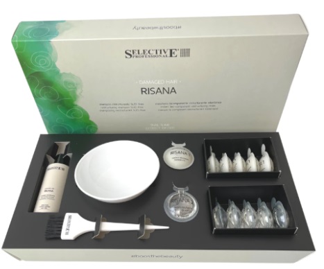 SELECTIVE RISANA Набор (Шампунь 150мл + двухкомп. маска мгновенного действия (6+6)*15мл + миска + кисть)
