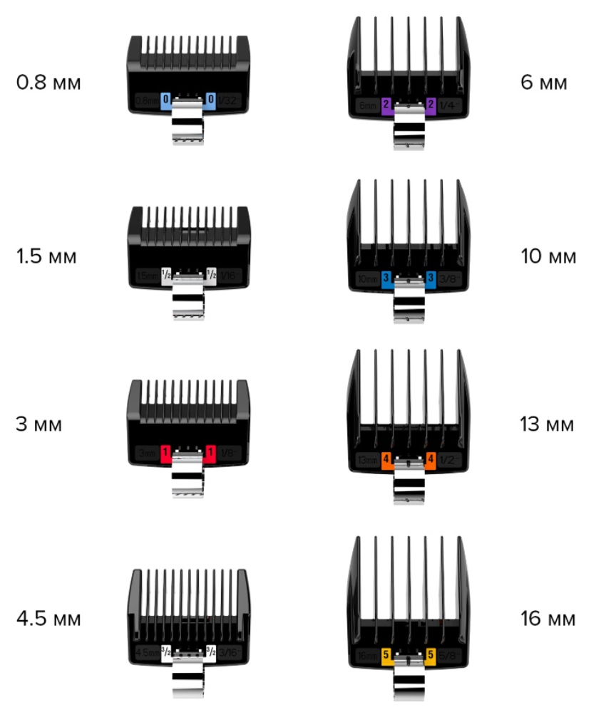 JRL Набор насадок 8 шт.(0,8мм; 1,5мм; 3мм; 4,5мм; 6мм; 10мм; 13мм; 16 мм) для 1040, 1090 Fresh Flade