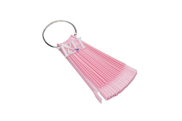 Палитра для лаков веер на кольце розовая, 50 ногтей