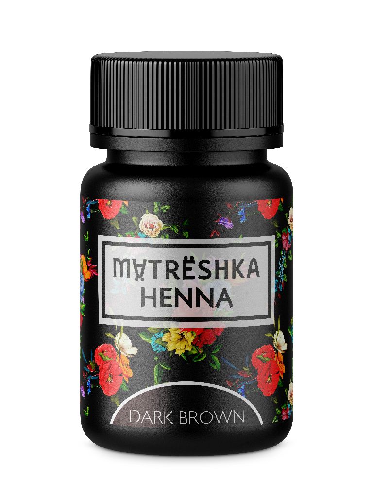MATRESHKA Хна для бровей в капсулах цвет Dark brown, 30 капсул, большая баночка