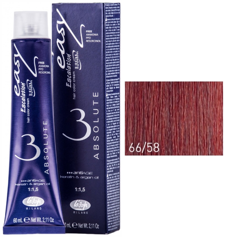 Lisap Absolute 66/58 глубокий темный блондин красный рубин 60 мл